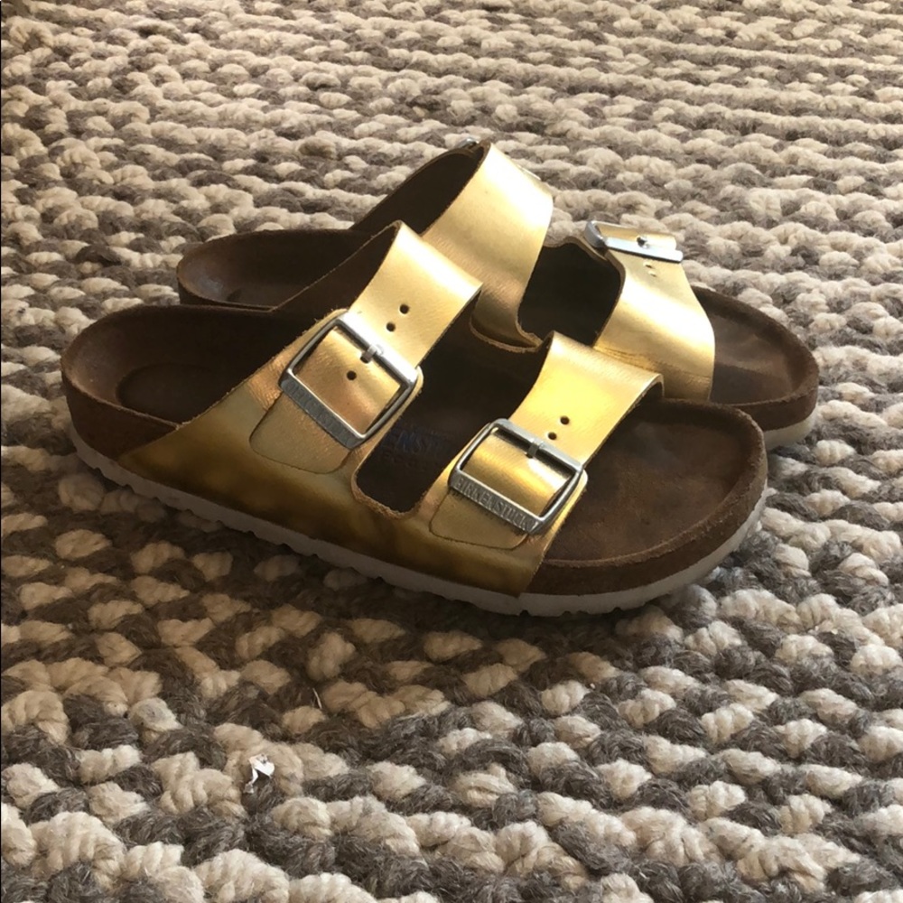 Birkenstock Arizona gold soft footbed 37 white